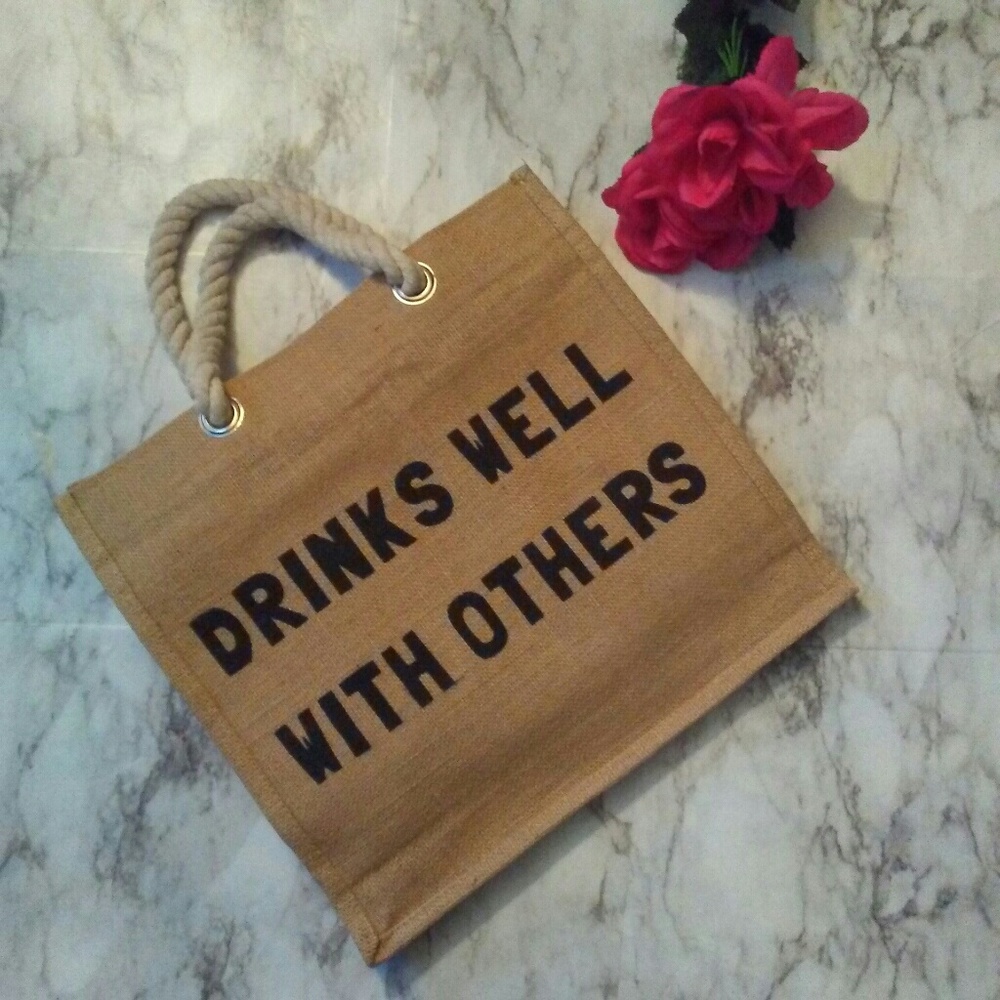 Drinks Well With Others Wine Bag